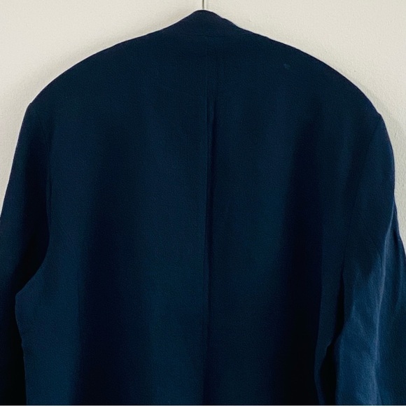 Oska Jacks Hope Wool Crepe Coat Womens IV XL 2XL Blue Blazer Jacket Asymmetrical - Picture 11 of 14